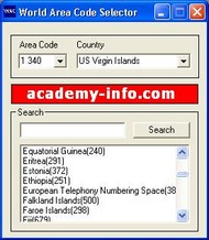 Free Area Code Selector screenshot